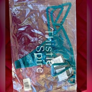 Thistle and Spire MEDUSA EMBROIDERED THONG, Color Pacific,  Size Medium. NWT